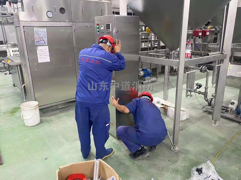 食品廠油炸機滅火設備系統案例